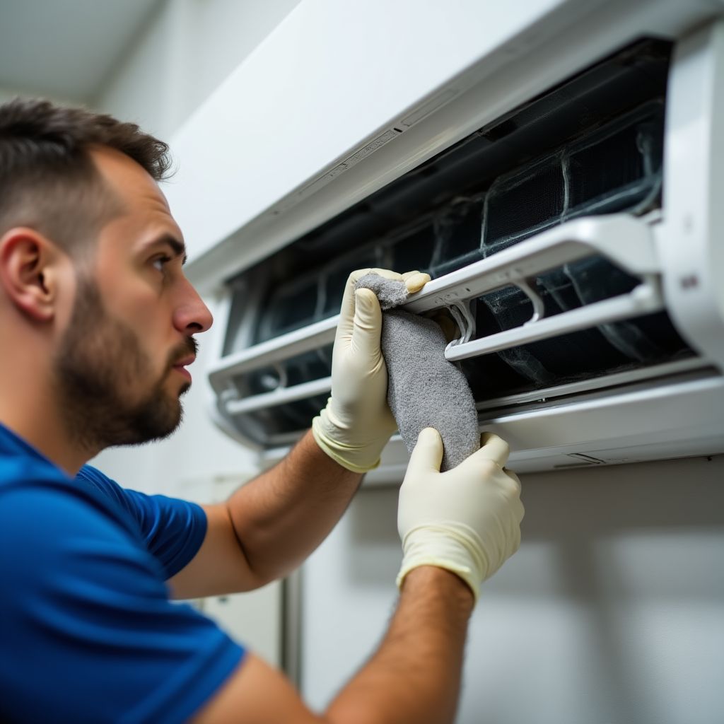 Grundreinigung einer Klimaanlage